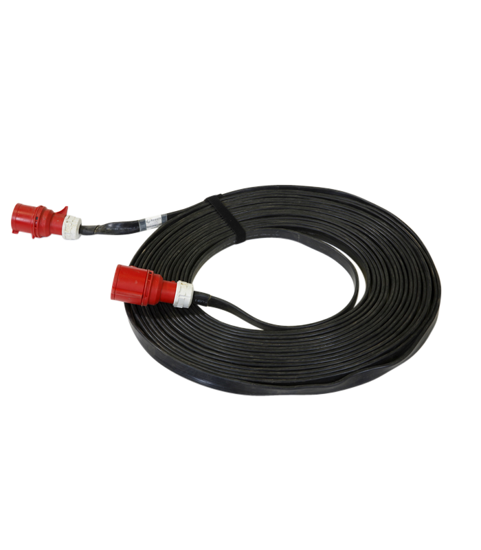 Rallonge Cable Plat (15m) - 32A - Tétraphasée CEE