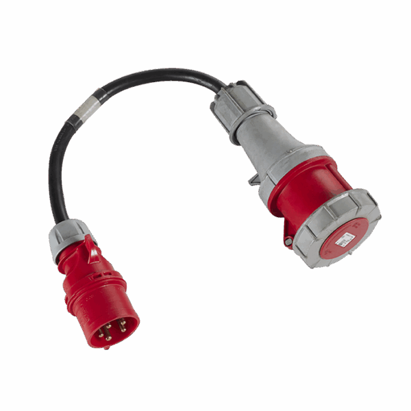 Adaptateur 63A tétra CEE "M" vers 32A tétra CEE "F"