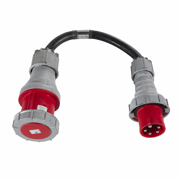 Adaptateur 63A tétra CEE "M" vers 125A tétra CEE "F"