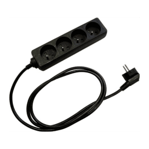 Quadruplette / utilisation int. (4 Pc 10/16A 2P+T NF) noire sans inter. de 5m