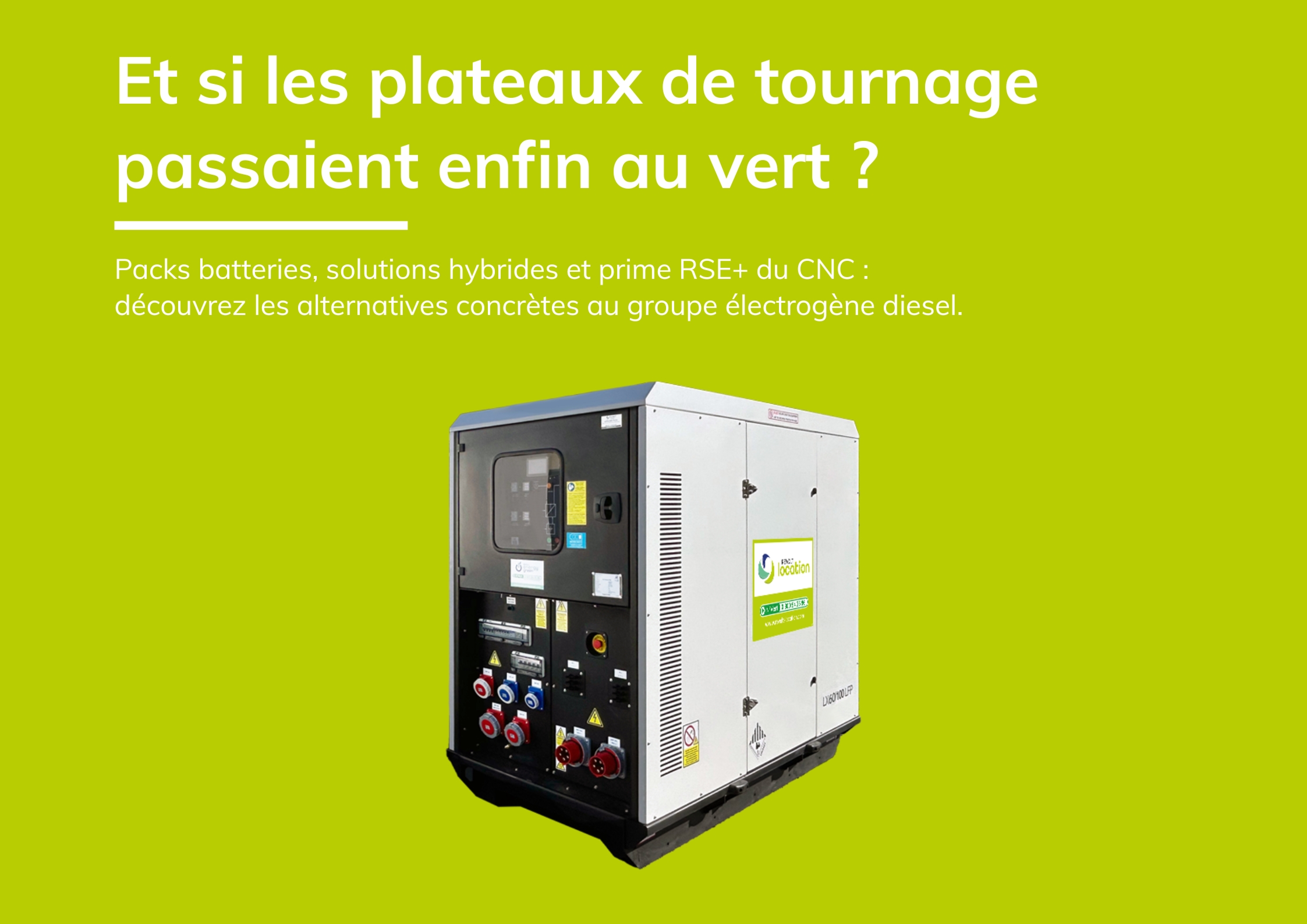alimentation électrique plateau tournage