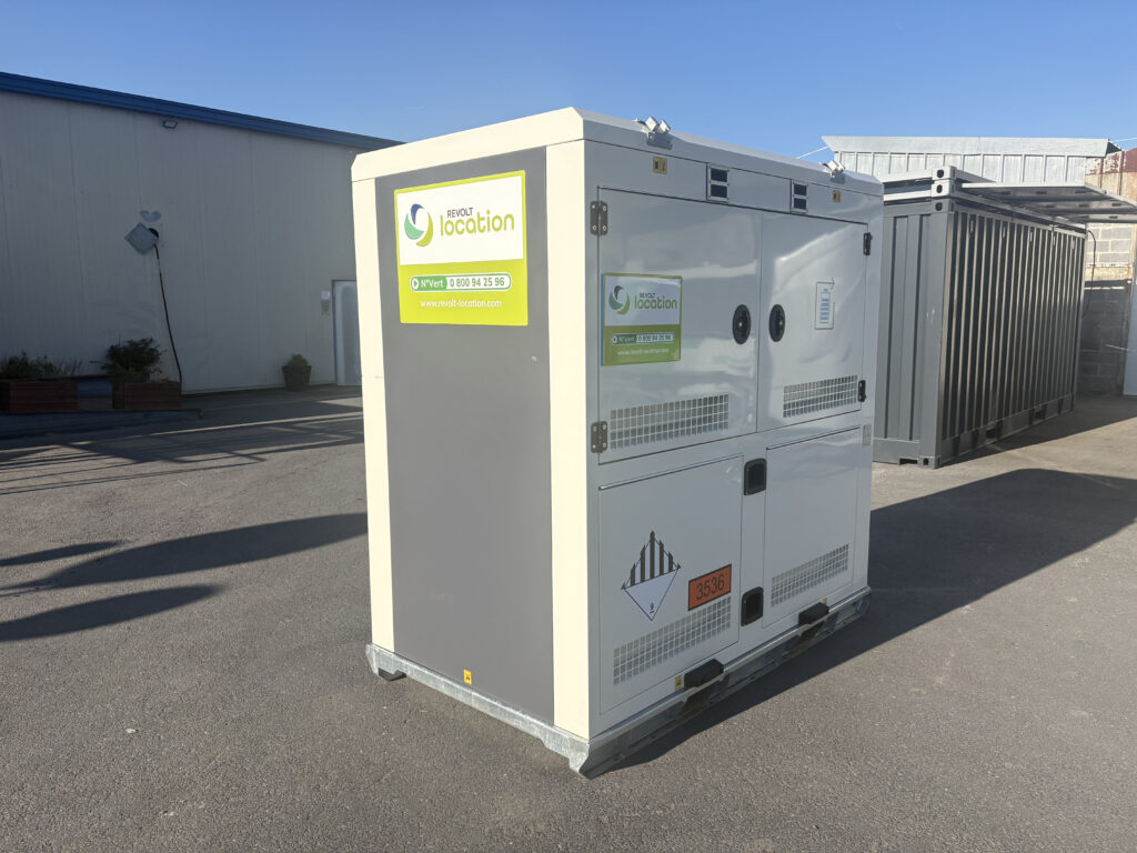 Pack batterie 150 kVA Revolt Location – solution énergétique autonome pour chantiers et événements
