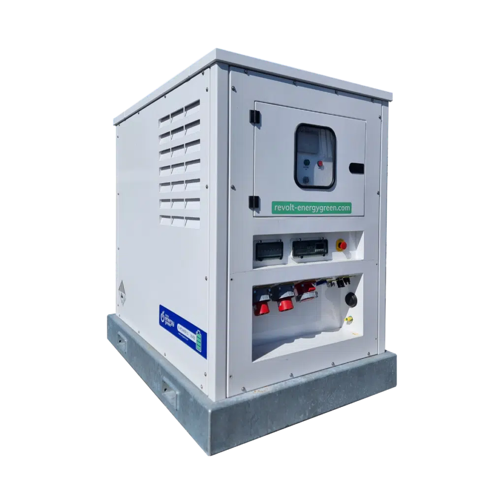 Pack Batterie mobile E-POWER S de Revolt Energygreen pour le stockage d'énergie temporaire sur site.