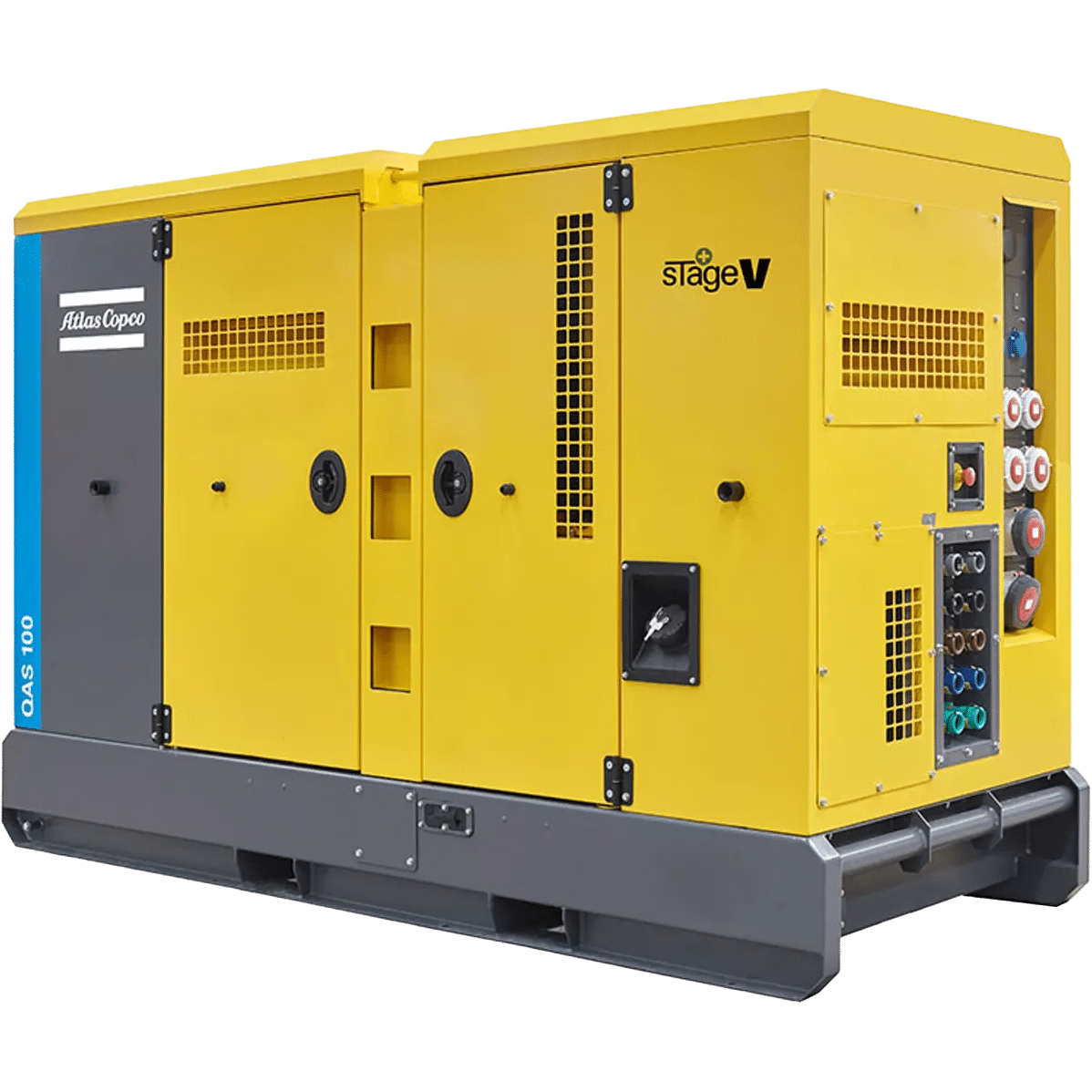 Groupe électrogène Atlas Copco QAS 100 Stage V pour location événementielle et industrielle
